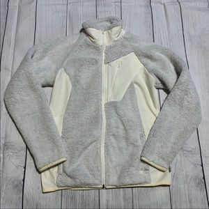 Columbia Fuzzy Fleece Jacket Silver White